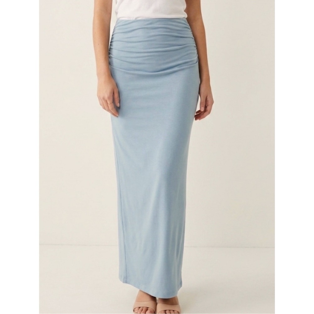 Halara XS Regular Stone Blue High Waist Ruched Stretchy Pencil Skirt W/ Shorts